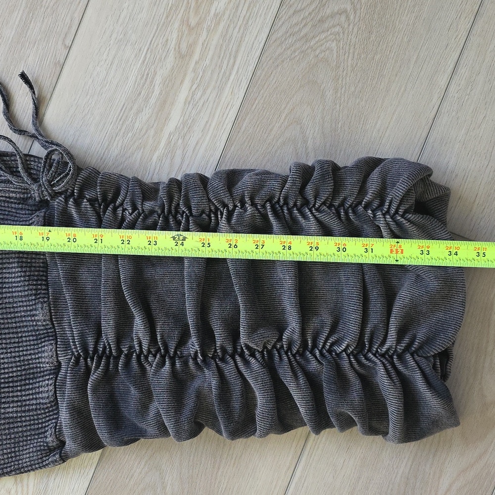 Free People Stretchy Elegant Gray Ruched Dress - Picture 12 of 12